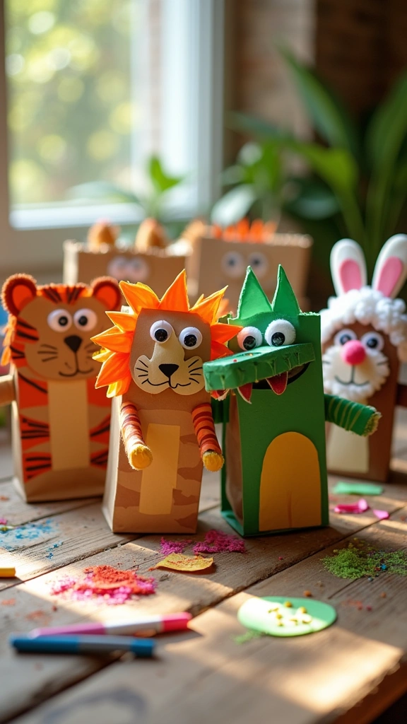 Paper Bag Puppet Zoo
