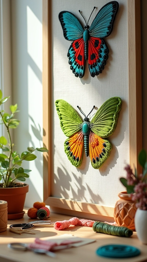 embroidery Insect Wall Art