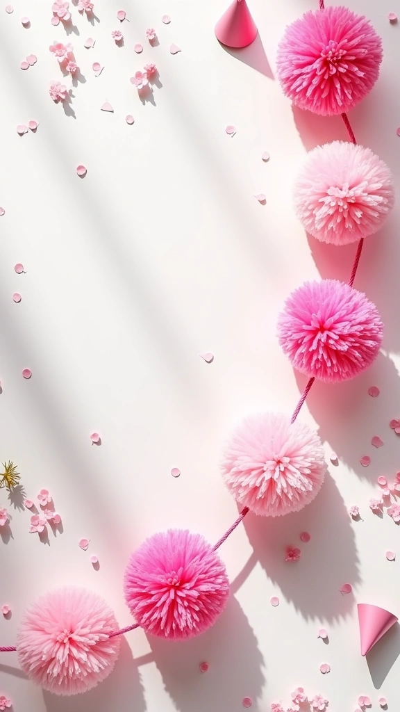 Pink Pom-Pom Garland
