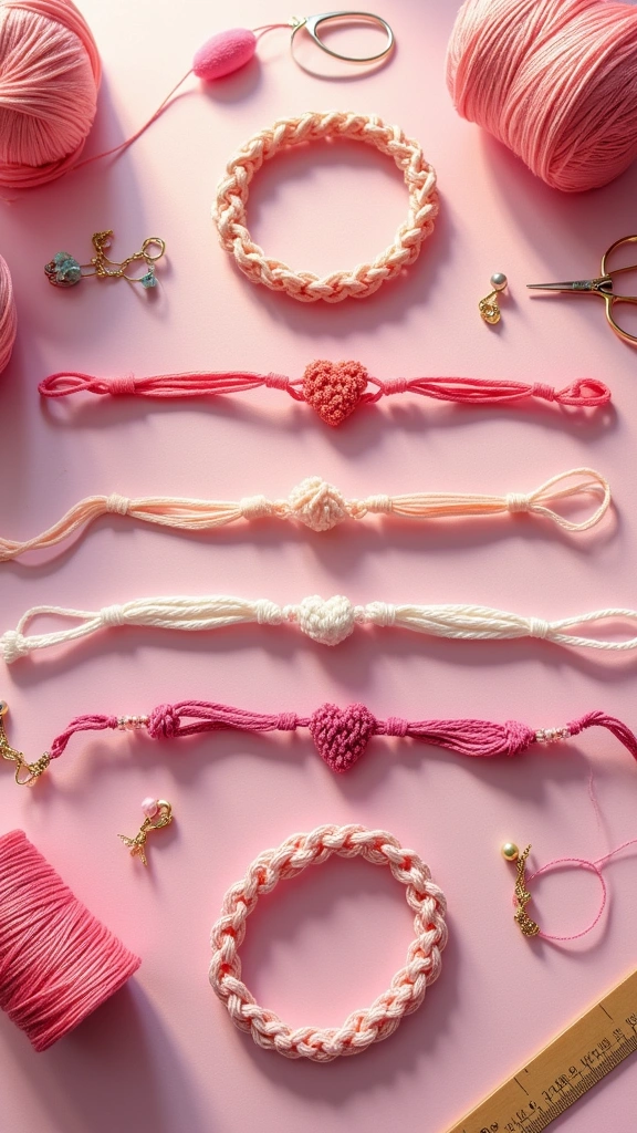 Pink Friendship Bracelets