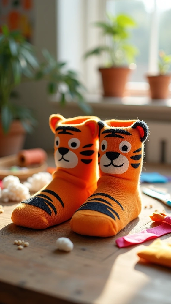 DIY Tiger Socks