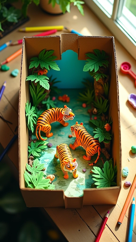 Miniature Tiger Habitat Diorama
