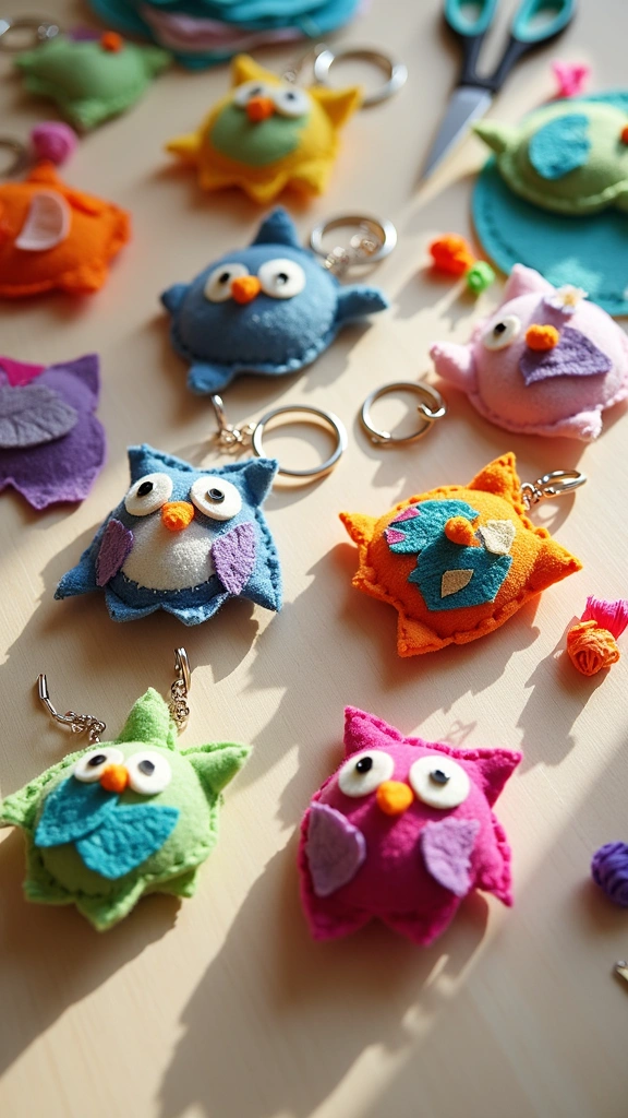 Felt Owl Keychains