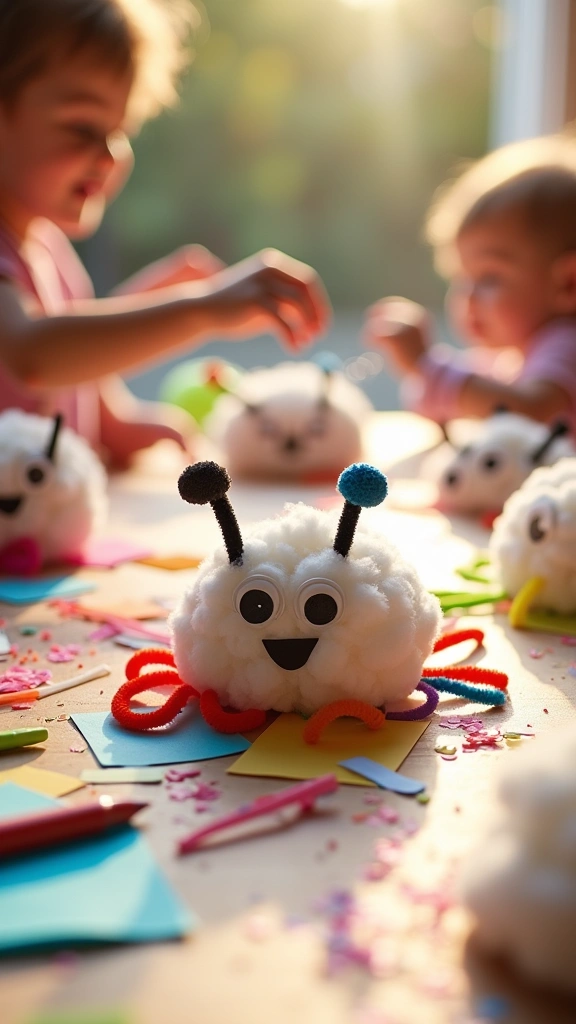 Cotton Ball Bug Faces
