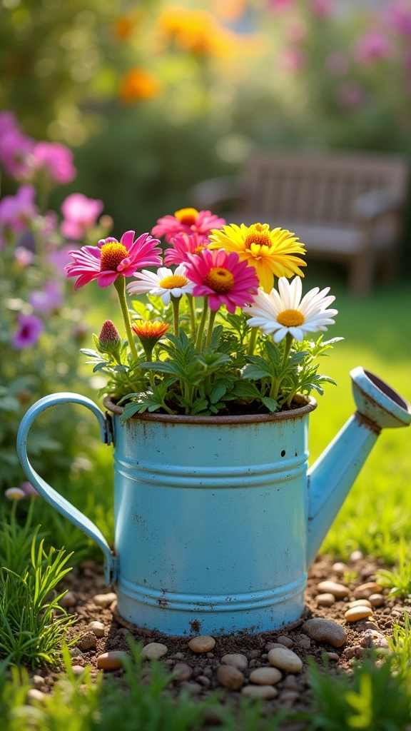 Whimsical Watering Can Planter