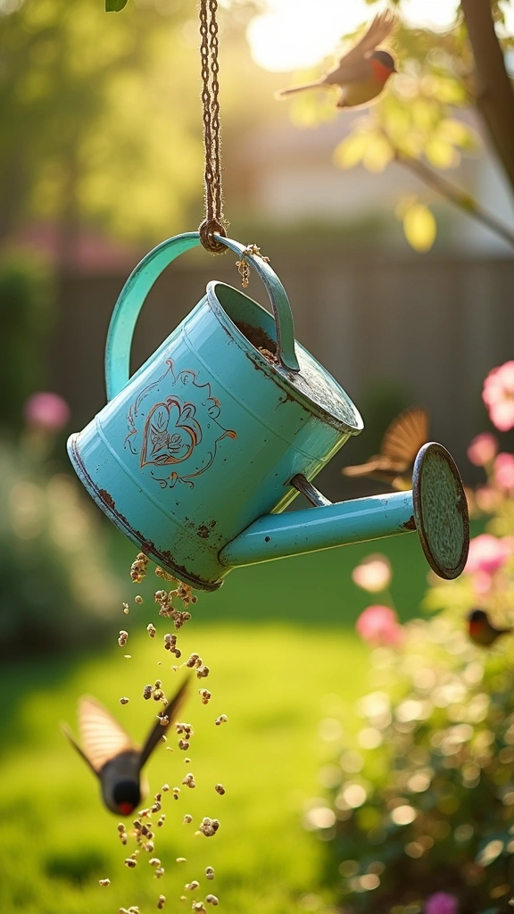 Watering Can Bird Feeder