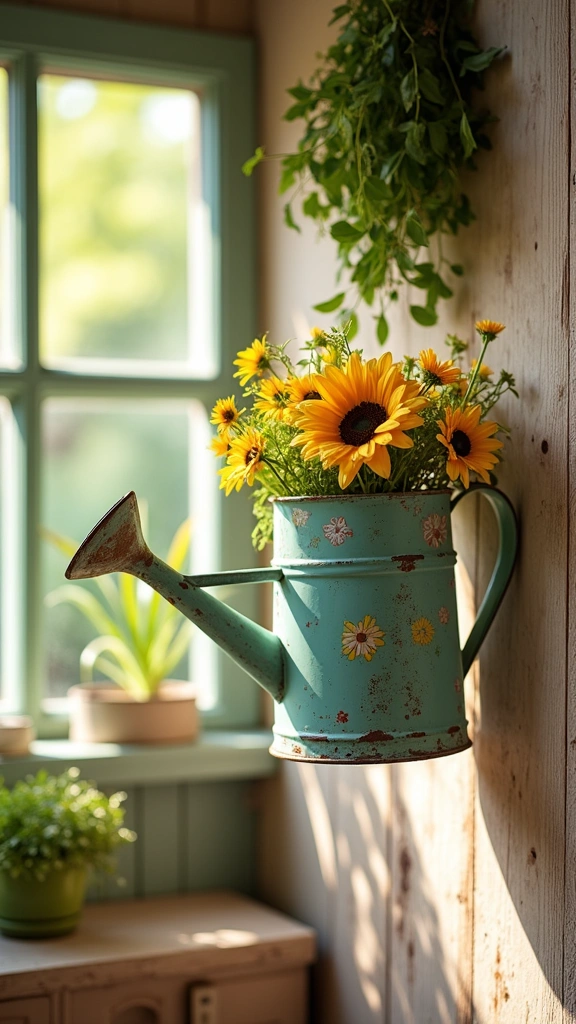 Rustic Watering Can Wall Art