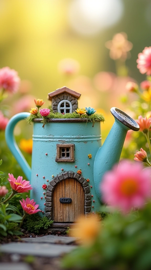 Watering Can Fairy House