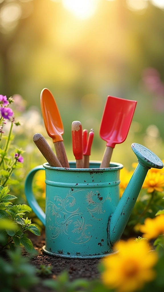Watering Can Storage for Garden Tools