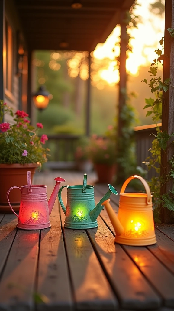 Easy Watering Can Lanterns