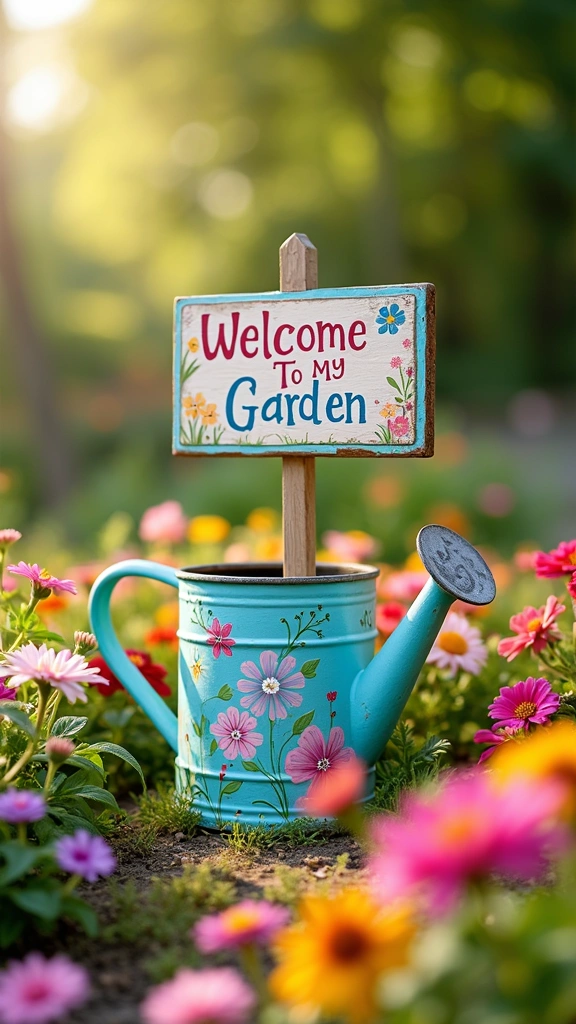 Watering Can Garden Sign