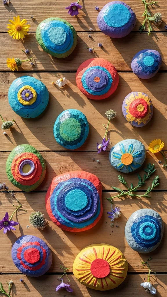 Painted Circle Rocks