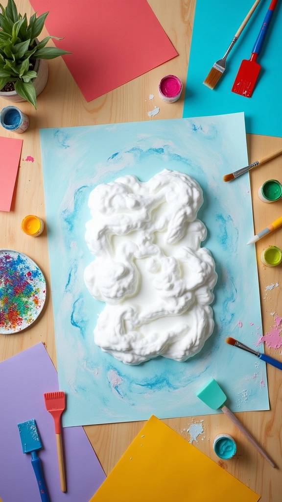 Cloud Paintings with Shaving Cream