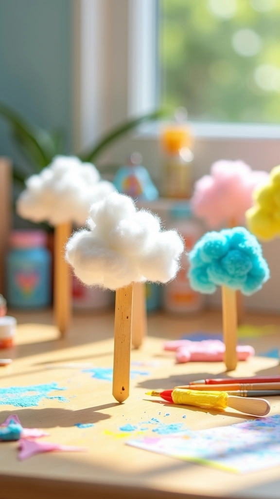 Popsicle Stick Cloud Puppets