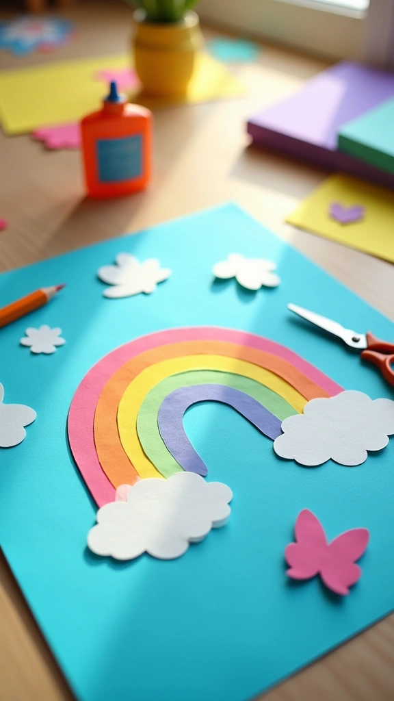 Rainbow and Cloud Stencil Art