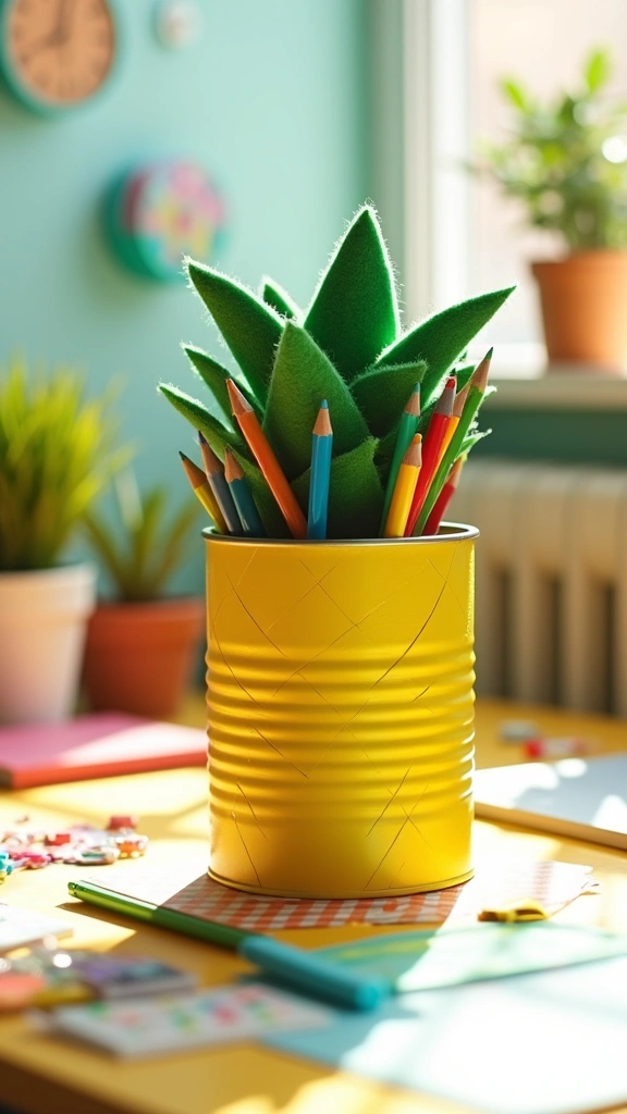 Pineapple-Themed Pencil Holders