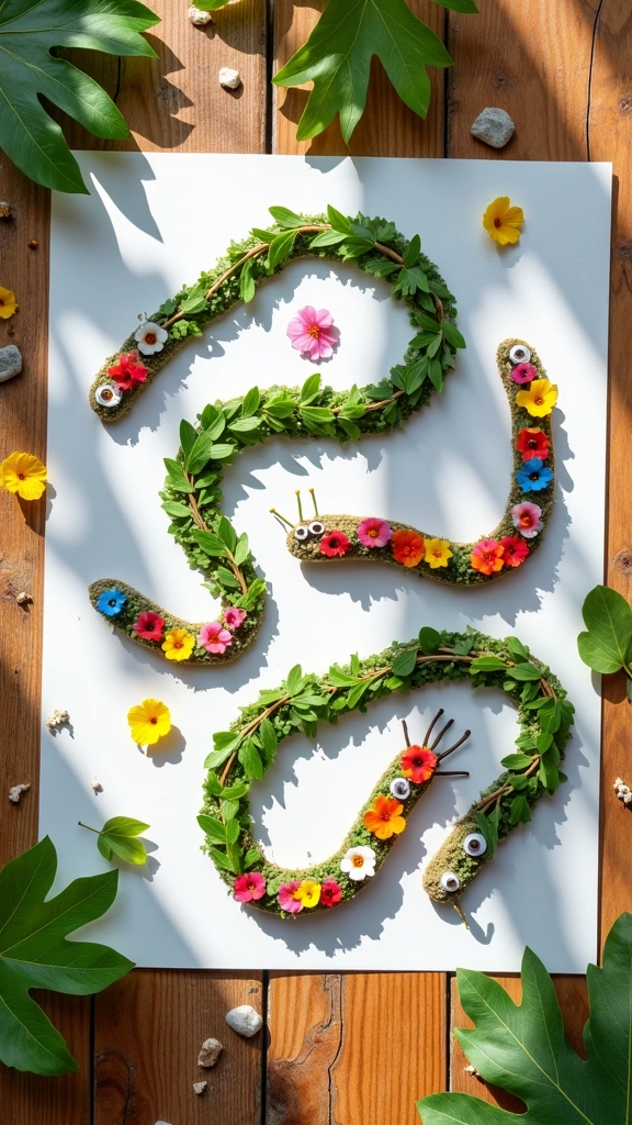 Nature Collage Worms