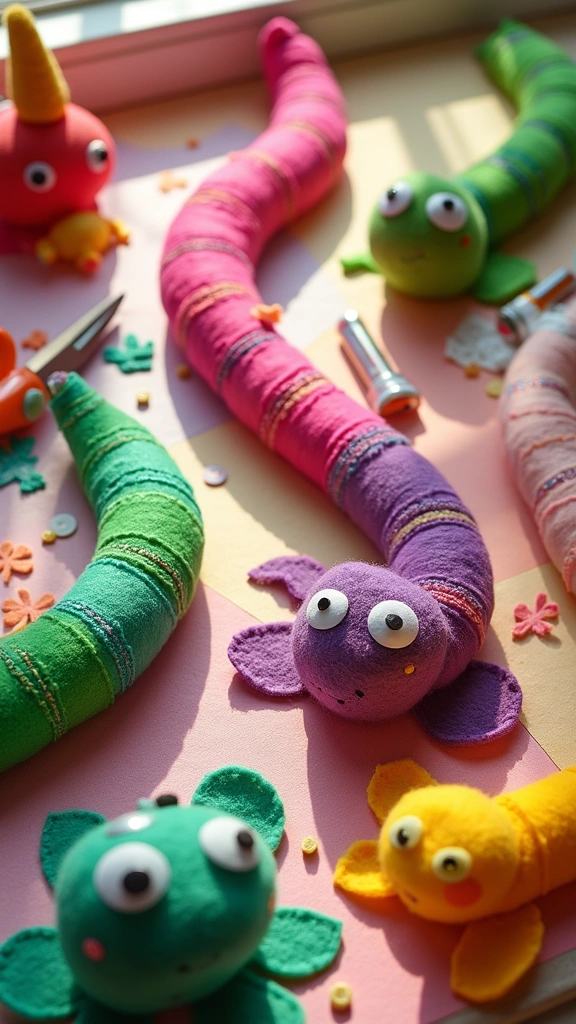 Felt Worm Puppets