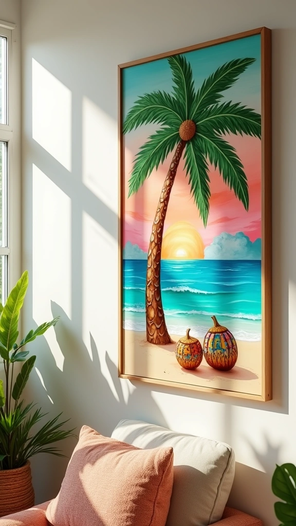DIY Coconut Tree Wall Art