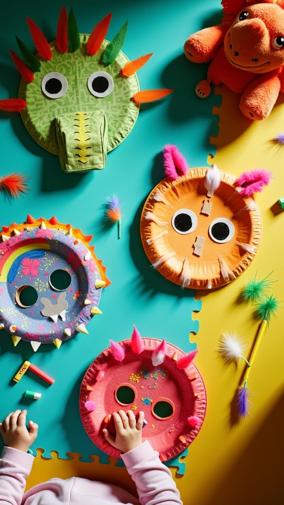 Dino Paper Plate Masks