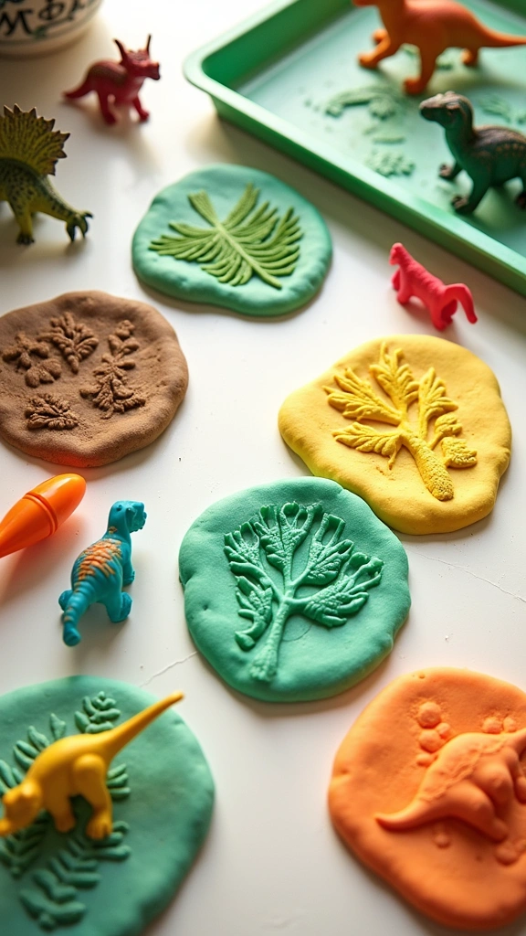 Fossil Impressions with Play Dough