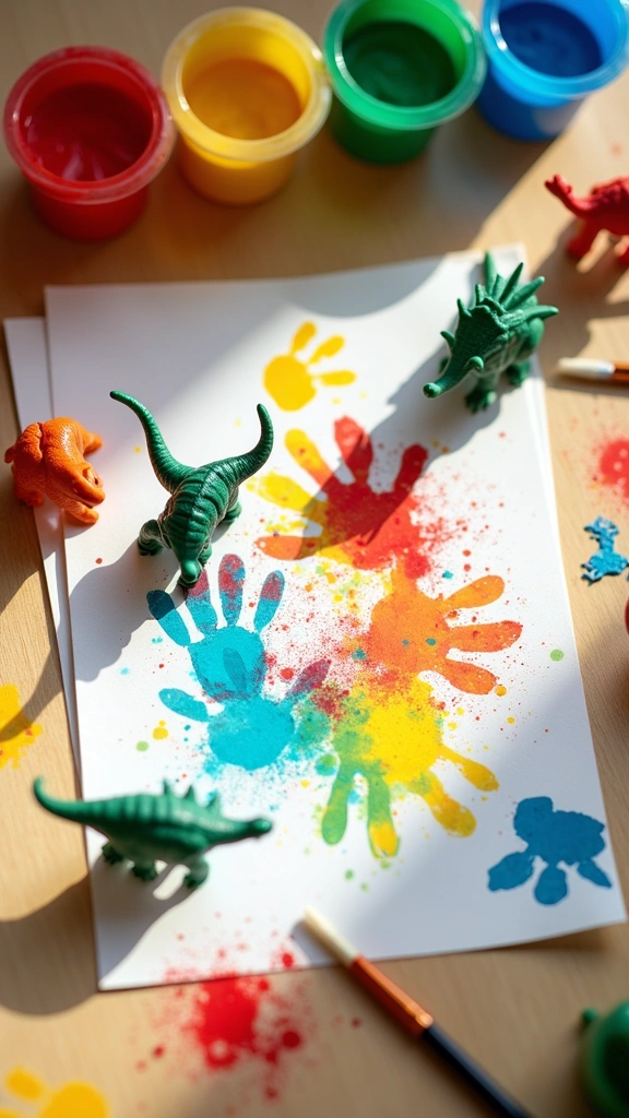 Dino Print Painting