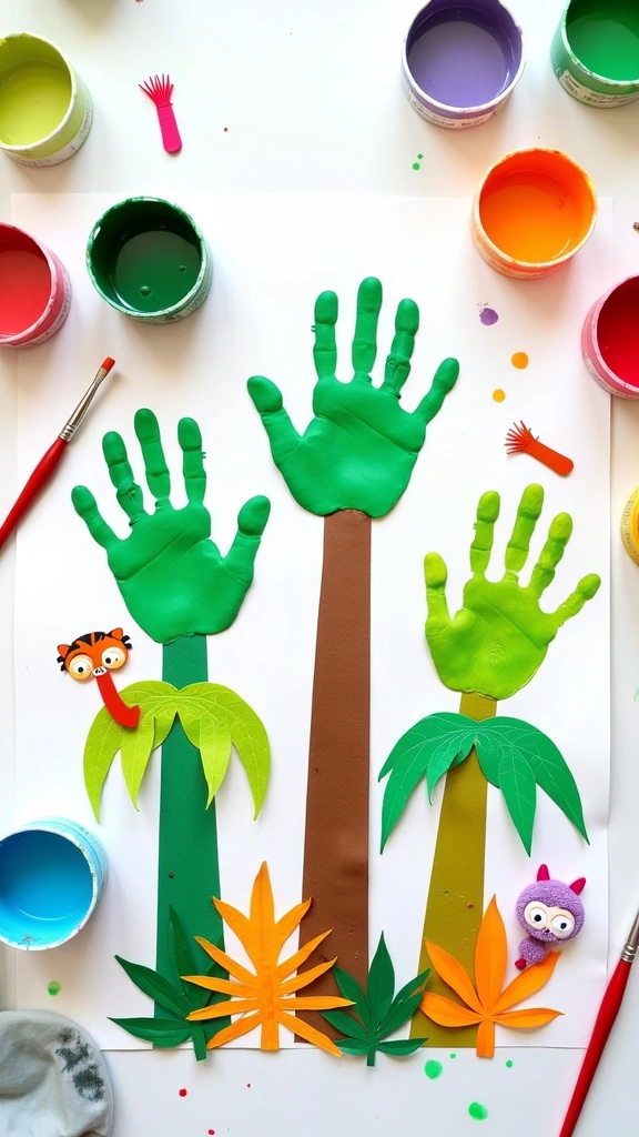 Handprint Tropical Trees