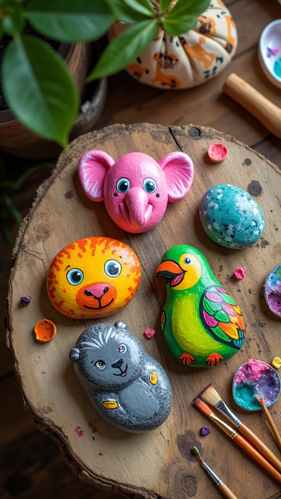 Painted Rock Jungle Animals