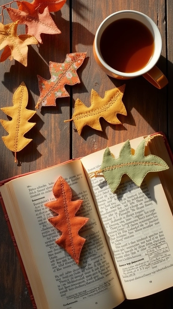 Fabric Leaf Bookmarks