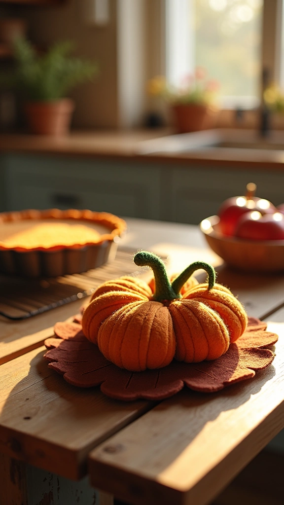 Felt Pumpkin Trivet