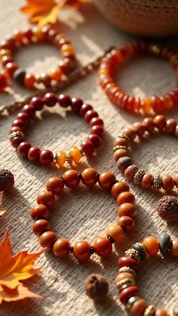 Fall-Themed Beaded Bracelets