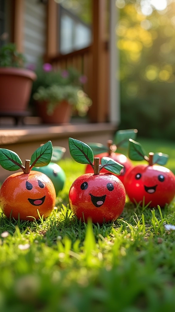 Painted Rocks as Apples