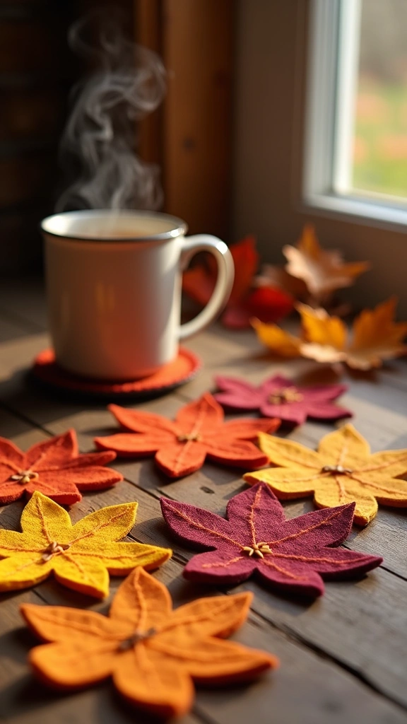 Felt Leaf Coasters