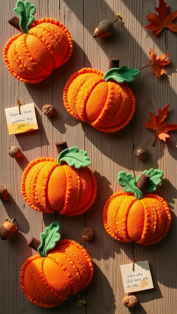Felt Pumpkin Magnets