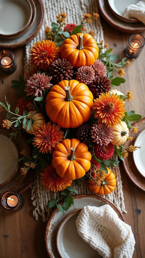 Fall-Themed Table Centerpiece