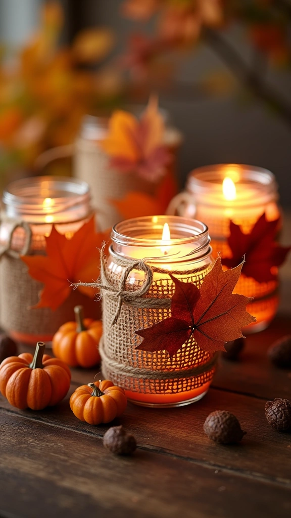 Fall-Themed Candle Holders