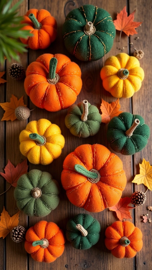 Felt Pumpkins