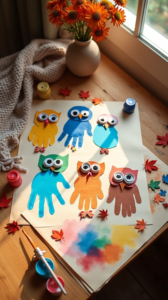 Handprint Owl Family