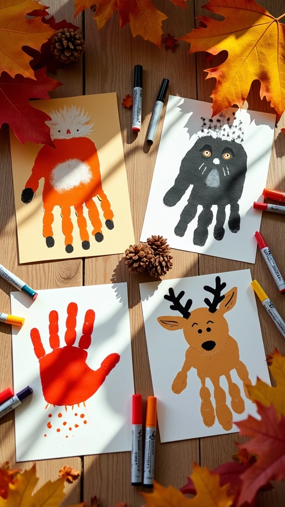 Handprint Fall Animal Friends