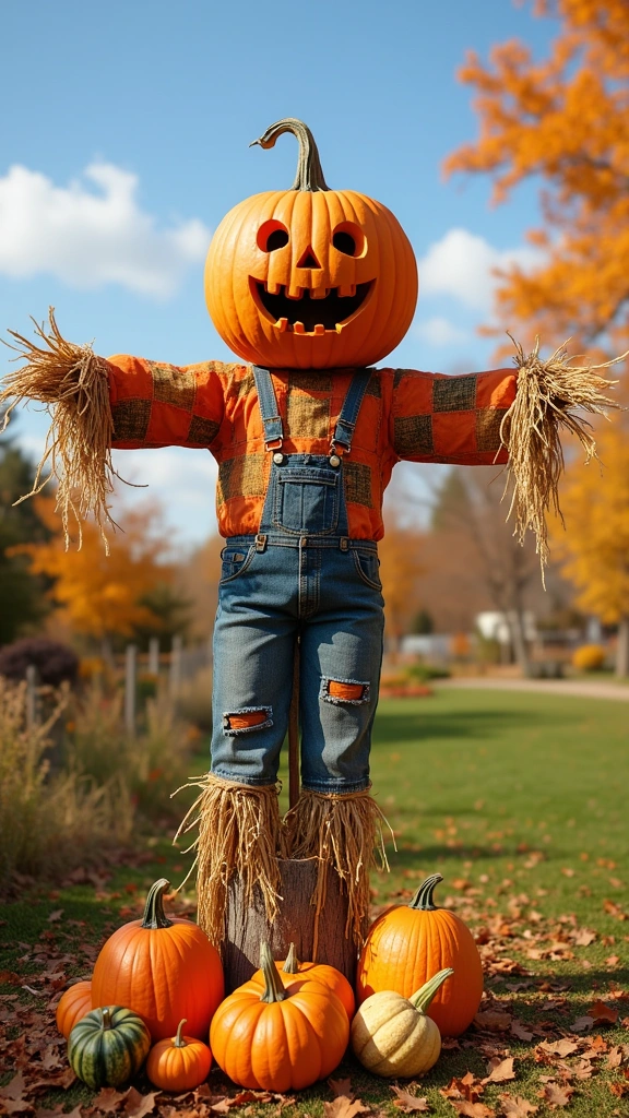 Pumpkin Head Scarecrow