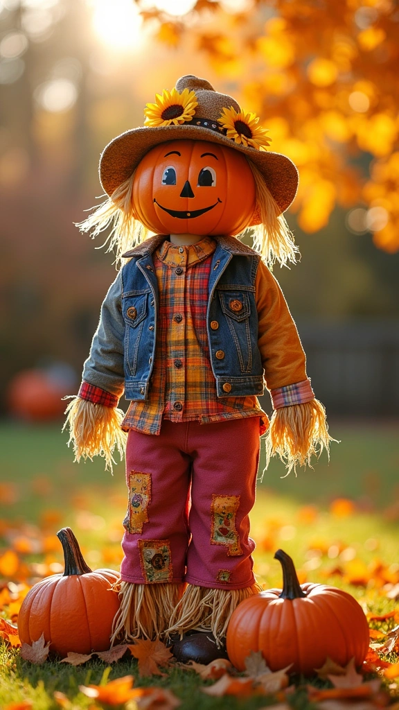 Colorful Fabric Scarecrow