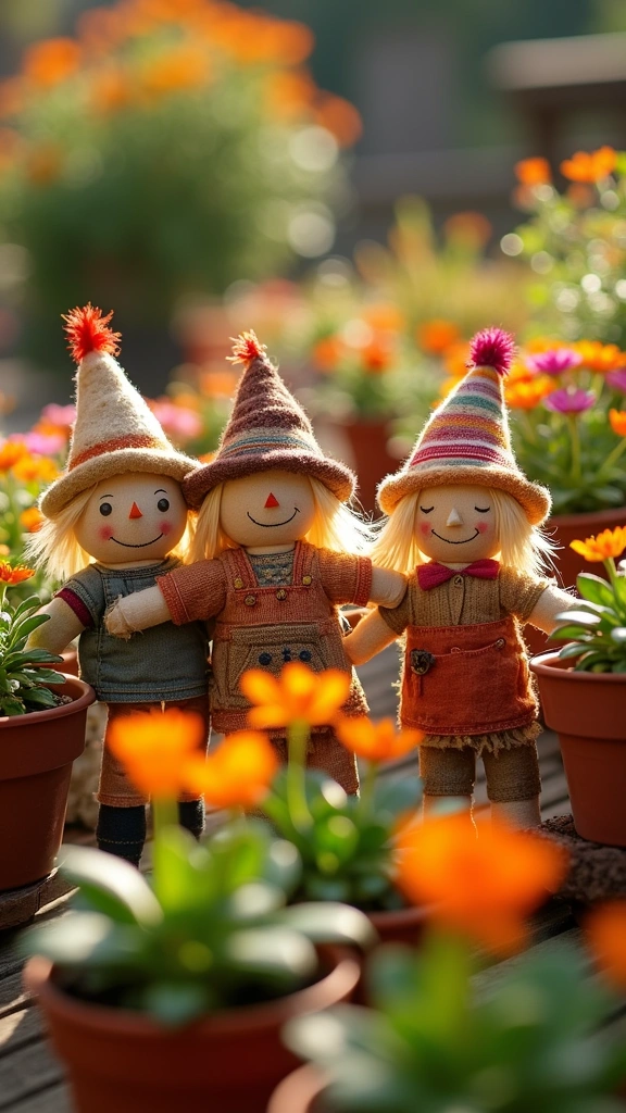 Mini Scarecrow Garden Decor