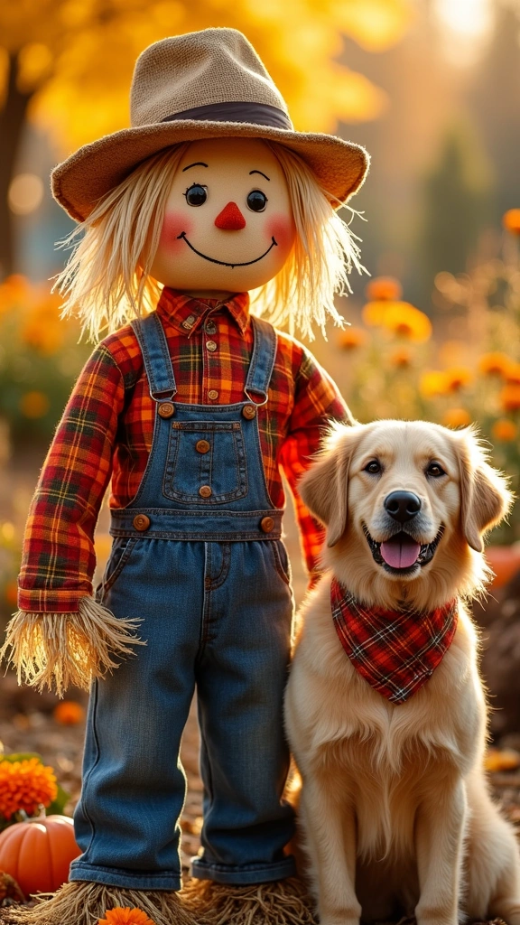 Scarecrow with Pet Costume