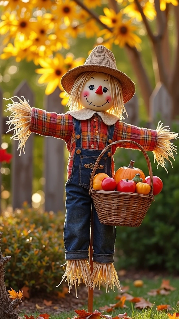 Scarecrow with a Harvest Basket