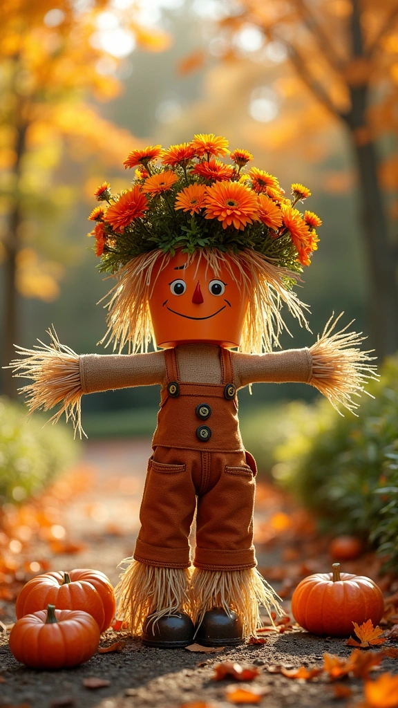 DIY Scarecrow Planter