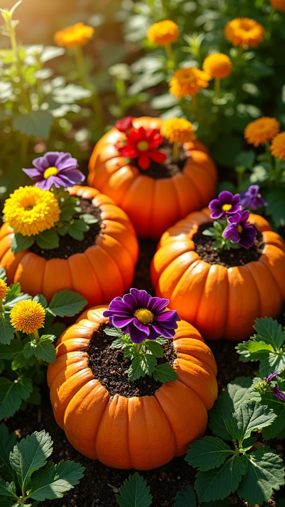 DIY Pumpkin Planters