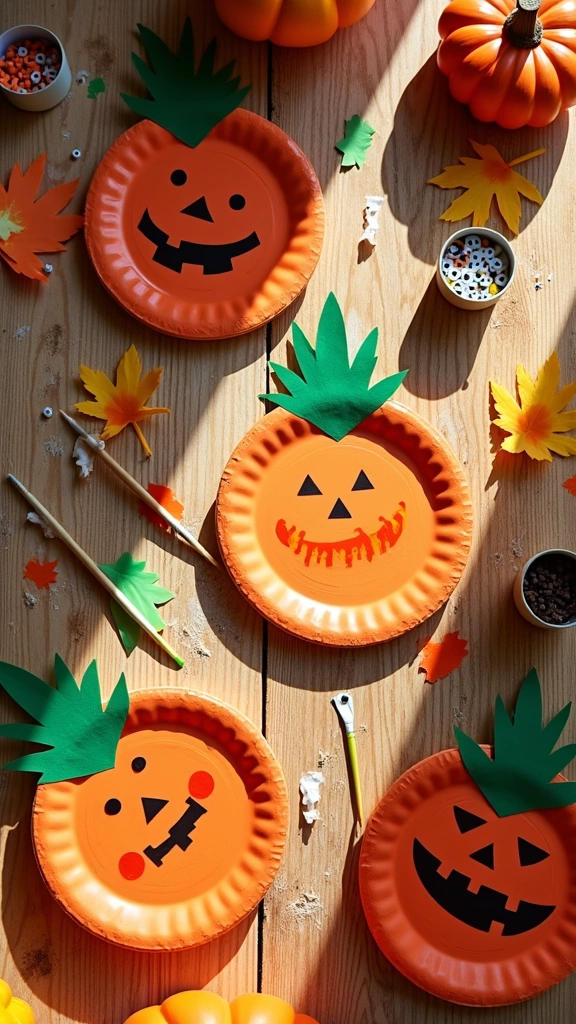 Paper Plate Pumpkins