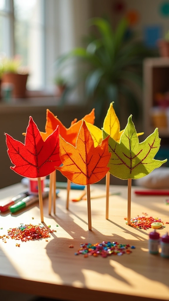 Felt Leaf Puppets
