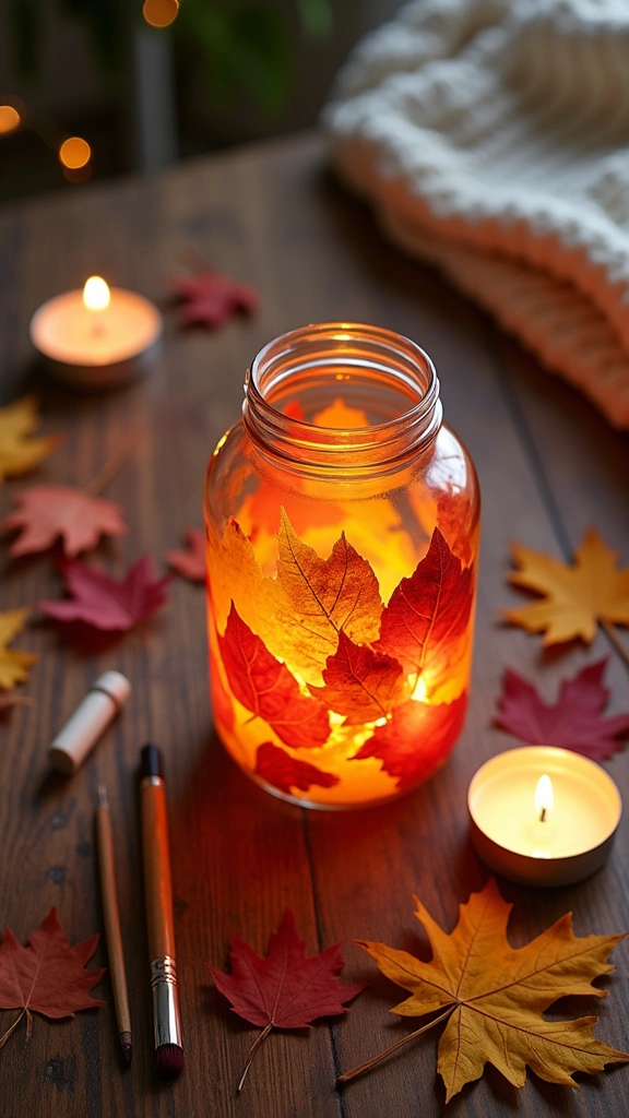 DIY Fall Leaf Lanterns