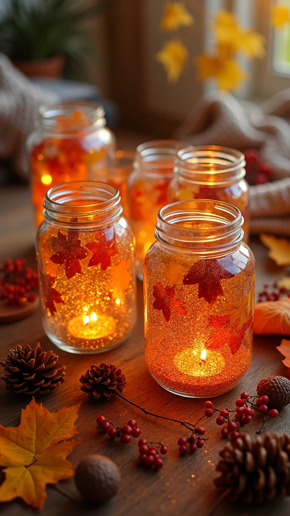 Glittery Fall Jars
